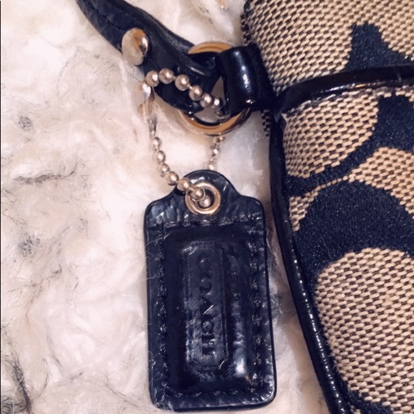 COACH Black and Grey Wristlet With Blue Lining - Picture 3 of 5